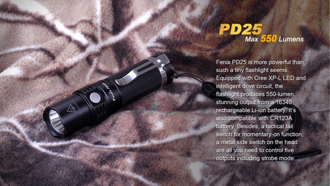 Flashlight Fenix PD25, water resistant