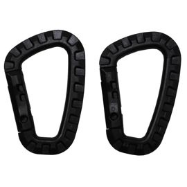 Carabiner, plastic, black, D 7 mm x 8.5 cm, two pack