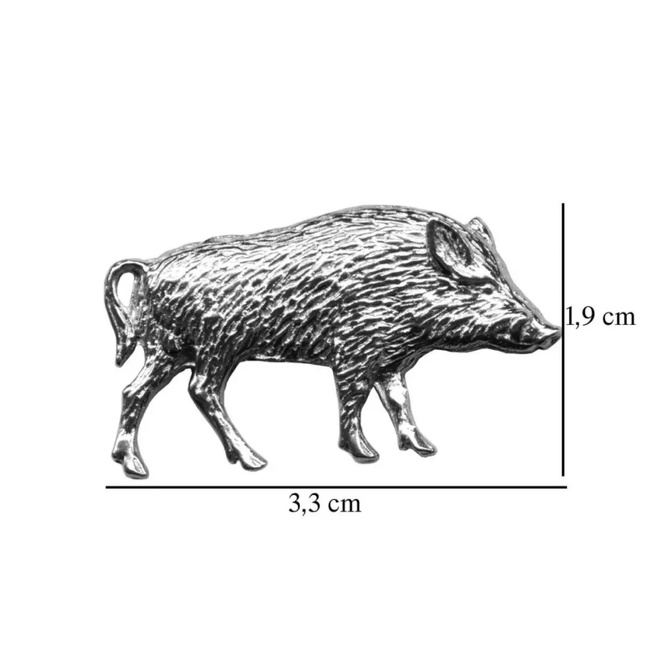 Hunting Hat Pin - Wild Boar - Silver
