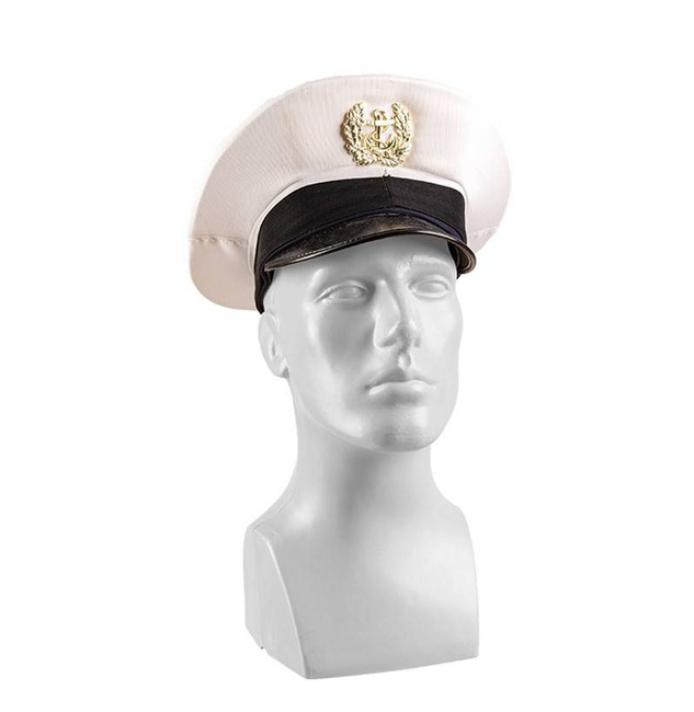 WHITE VISOR HAT - ITALIAN NAVY MILITARY SURPLUS - LIKE NEW