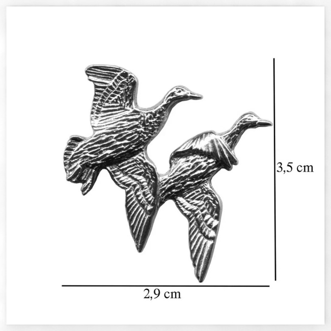 Hunting Hat Pin - Pair of Wild Ducks - Silver