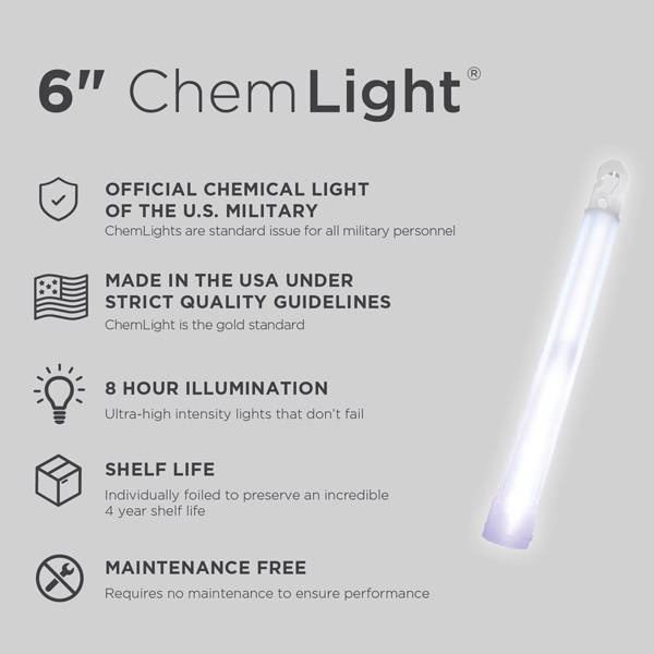 8-HOUR LIGHTSTICK - CYALUME® CHEMLIGHT - WHITE