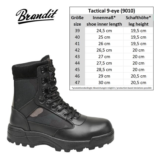 9 Eyelet Tactical Boots - Olive Green - Brandit