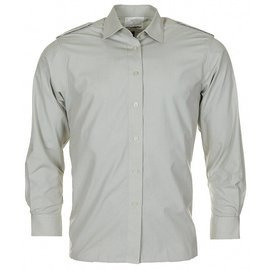 LONG SLEEVE SHIRT - GREY - MILITARY SURPLUS NETHERLANDS ARMY - USED