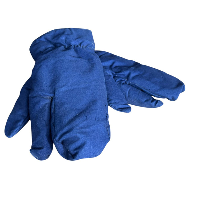 Insulated Protective Gloves Made from Military Tarpaulin Material, 3-Finger Design - Romanian Army Military Surplus - Dark Blue - In Good Condition