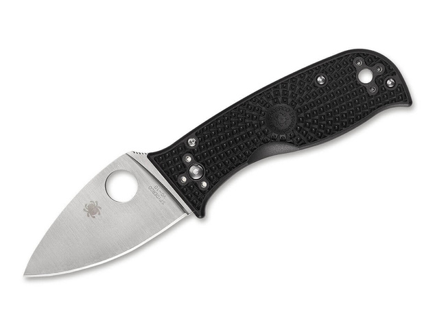 POCKET KNIFE - LIL` TEMPERANCE 3 BLACK PLAINEDGE - SPYDEREDGE