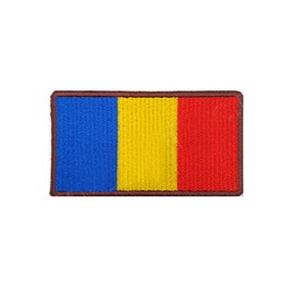 ROMANIA DRAPEL FORTE TERESTRE - 7,5 x 3,5 cm - BROWN CONTUR