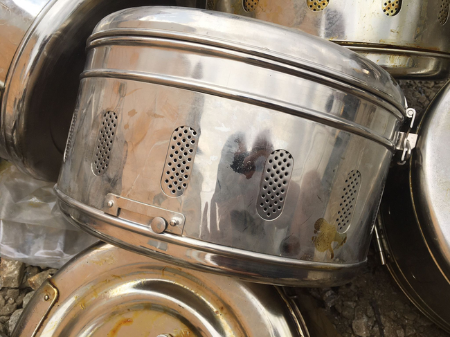 STERILIZATION CASE - BRASS/STAINLESS STEEL - VINTAGE - MILITARY SURPLUS ROMANIAN ARMY