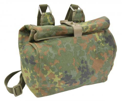GERMAN ARMY BAG FOR PROTECTIVE MASK - FLECKTARN CAMO - USED