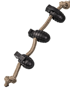 CORD STOPPER WITH METAL SPRING - PINEAPPLE - SET OF 10 PIECES - Mil-Tec - BLACK