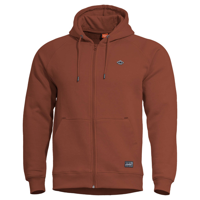 SWEATSHIRT WITH HOOD AND ZIPPER - "PHAETON" - PENTAGON® - MAROON RED
