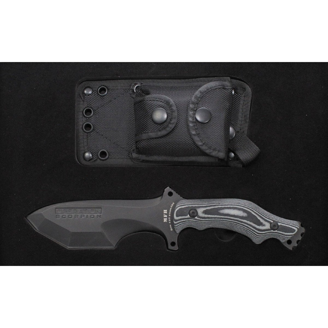 Knife, "OPERATION-SCORPION", with black nylon sheath