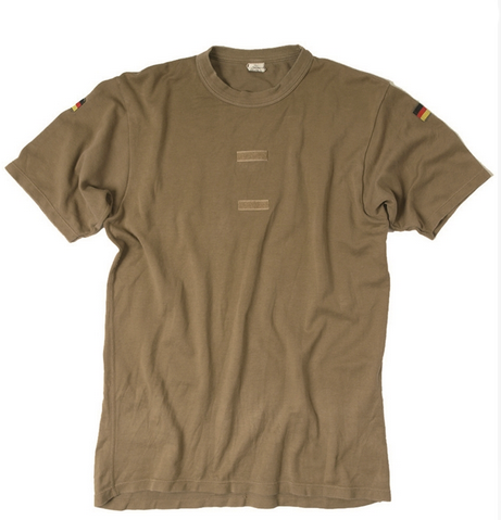 TROPICAL T-SHIRT WITH VELCRO AND GERMAN FLAG - MILITARY SURPLUS FROM GERMAN ARMY - USED