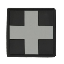 MEDIC CROSS SQUARE PVC PATCH - BLACK/GREY - M-TAC