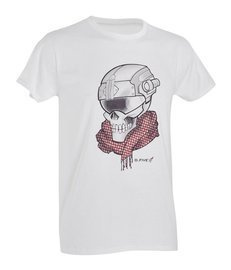 PRINTED T-SHIRT - SKULL WITH HELMET - D.FIVE - OD GREEN