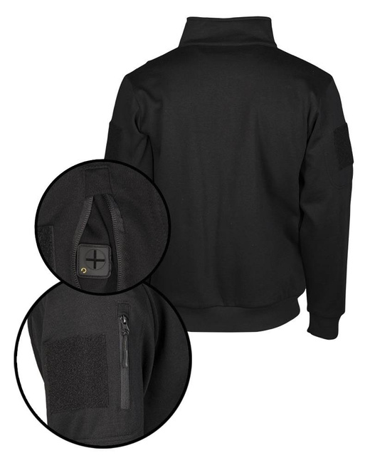 TACTICAL SWEATSHIRT WITH ZIPPER - Mil-Tec® - BLACK