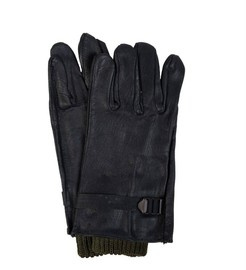 BLACK US-TYPE LEATHER GLOVES - MILITARY SURPLUS FROM THE BELGIAN ARMY - LIKE NEW