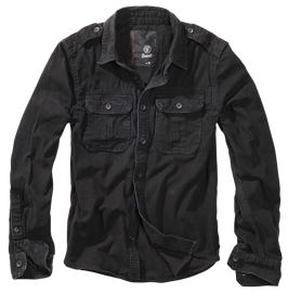 VINTAGE SHIRT - LONGSLEEVES - BLACK - BRANDIT