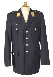 GERMAN UNIFORM JACKET - AIR FORCE - BLUE - MILITARY SURPLUS - USED - 58-64