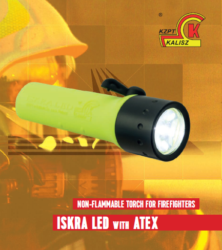 HELMET FOR FIREFIGHTERS CALISIA VULCAN TYPE CV 102 AND NON-FLAMMABLE TORCH FOR FIREFIGHTERS ISKRA LED WITH ATEX
