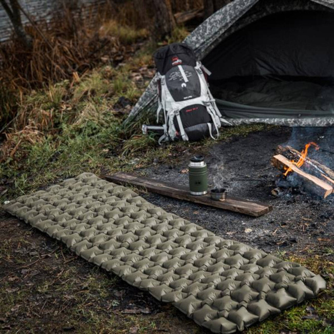 INFLATABLE SLEEPING MAT - 195x60 CM - OLIVE GREEN - M-TAC