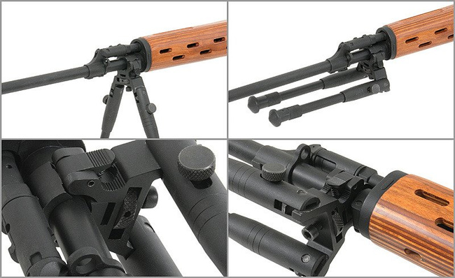 BIPOD WITH BARREL MOUNT - BLACK [ACM]