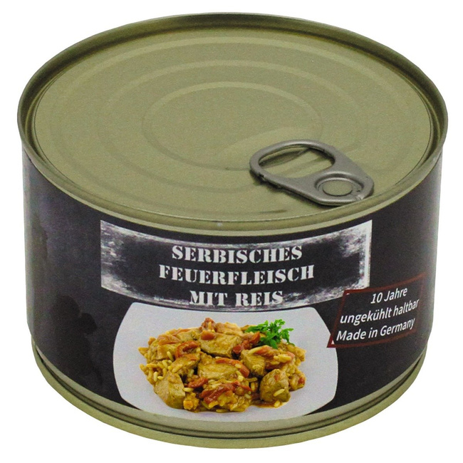 CANNED SERBIAN PORK WITH RICE - 400 G - SHELF LIFE 10 YEARS - MFH®