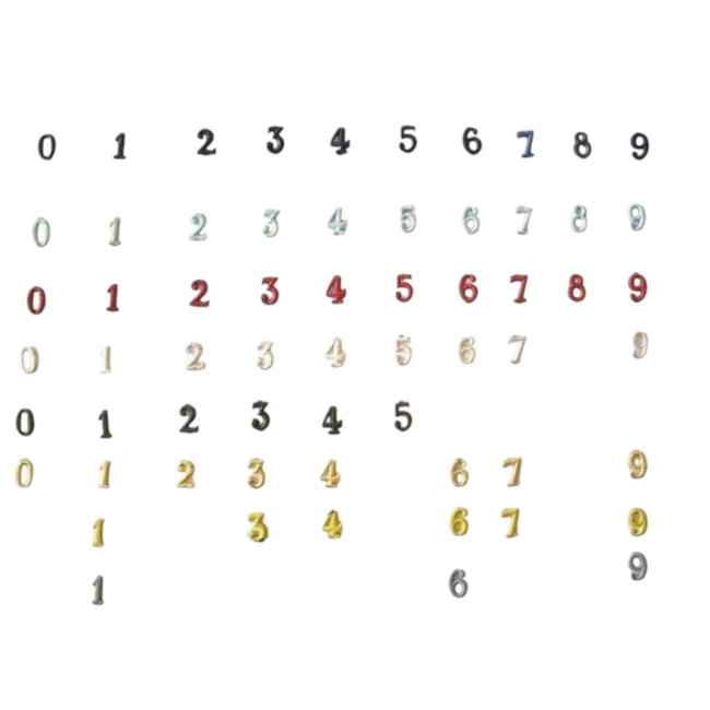 Metallic number - 9 -  Yellow - Hungarian Army Military Surplus - Like New