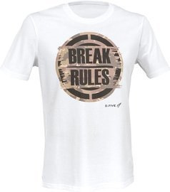 ORGANIC COTTON T SHIRT "BREAK RULES" - WHITE