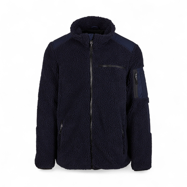 Men's Teddyfleece Jacket - Ramble - With Ripstop Inserts - Navy - Brandit