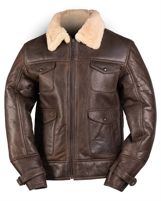 AMERICAN NAVY A4 SHEEPSKIN LEATHER JACKET - MIL-TEC
