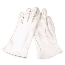 BW leather gloves, white, used