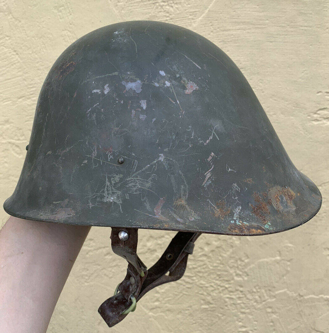 M73 HELMET - COLD WAR ERA - ROMANIAN ARMY MILITARY SURPLUS - USED CONDITION