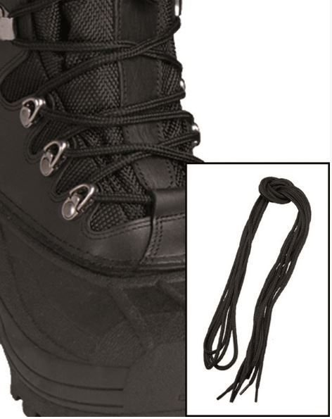 POLYESTER SHOE LACES - 220 CM - SET OF 2 PAIRS - Mil-Tec - BLACK
