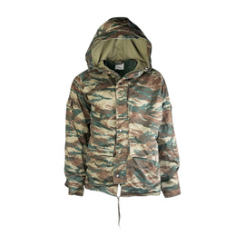 FIELD JACKET WITH LINING - US TYPE M65 - GREEK ARMY MILITARY SURPLUS - GREEK CAMO - USED