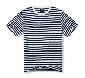 Short Sleeve Striped T-Shirt - Navy-White - Brandit