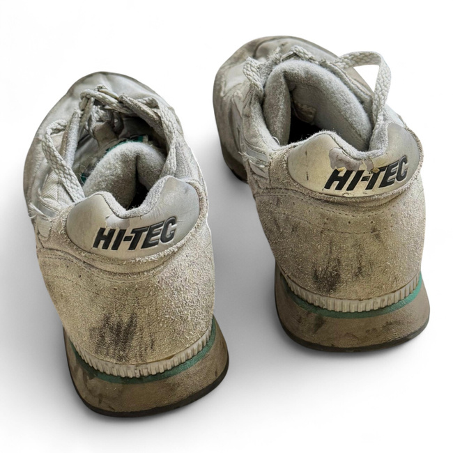 SPORTS SHOES - HI TEC - SILVER SHADOW - BRITISH ARMY MILITARY SURPLUS - WHITE - USED