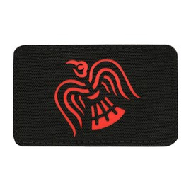 PATCH RAVEN FLAG LASER CUT - BLACK/RED - M-TAC