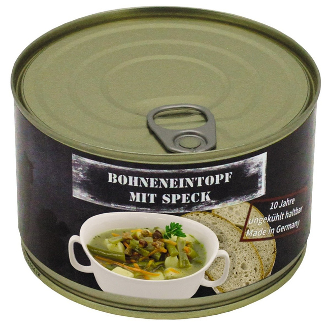 CANNED BEAN STEW WITH BACON - 400 G - SHELF LIFE 10 YEARS - MFH®