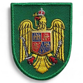 Emblem city helmet terrestrial forces | beret, cap, hat, beret - embroidered on green background with green outline