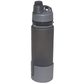 Bottle, foldable, grey, silicone, 0,5 l, BPA free