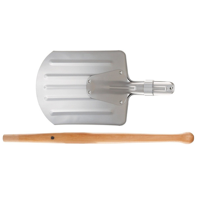 Snow shovel, divisible, aluminum/wood