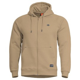 SWEATSHIRT WITH HOOD AND ZIPPER - PHAETON - PENTAGON - TAN BROWN
