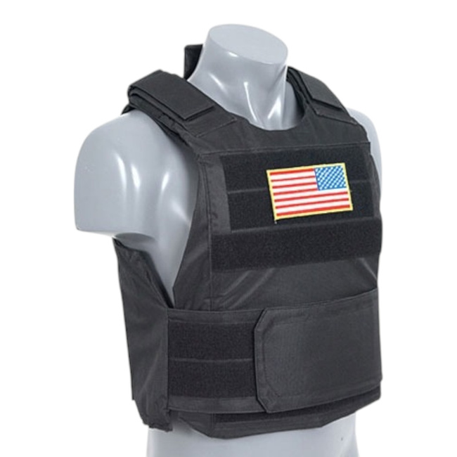 Standard Tactical Vest with Soft Dummy Ballistic Inserts - Delta Soft Body Armor - Black - 8FIELDS