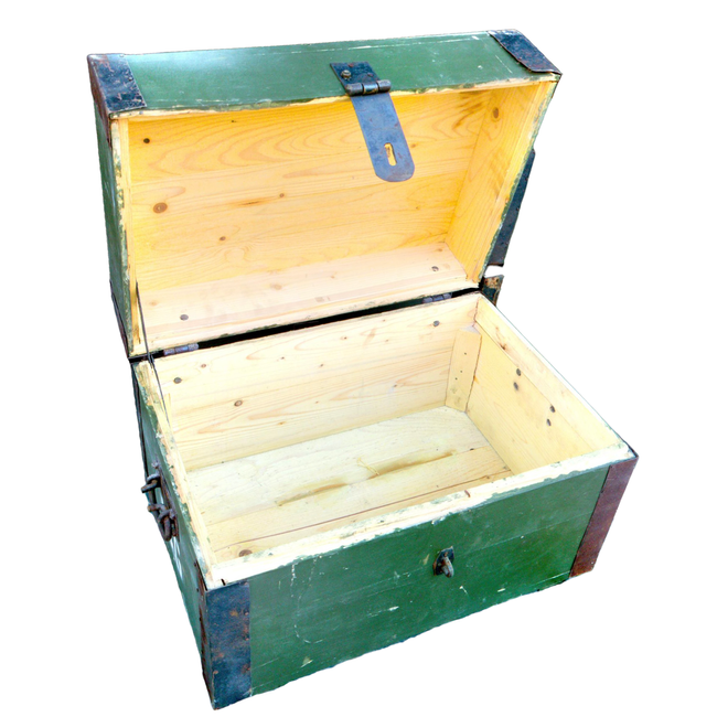 WOODEN MILITARY STORAGE CRATE - ROMANIAN ARMY SURPLUS - NO.6 - 60x40x40 CM