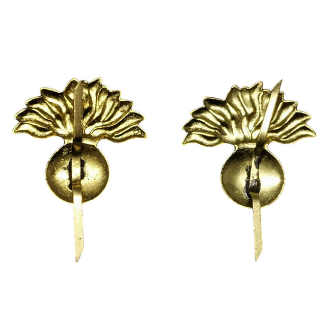 PAIR OF RANK INSIGNIA - COLD WAR - SUPERIOR INFANTRY OFFICER R.S.R. - 1960 (VINTAGE) - ROMANIAN ARMY MILITARY SURPLUS - GOLDEN - IN GOOD CONDITION