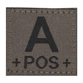 BLOOD GROUP PATCH - A POS - RAL7013 - CLAWGEAR