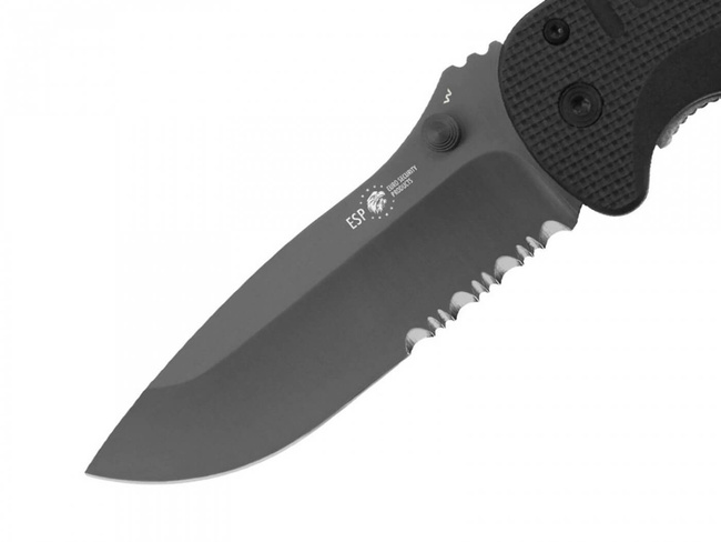POCKET KNIFE - SERRATED BLADE - BLACK - 221 MM - ESP