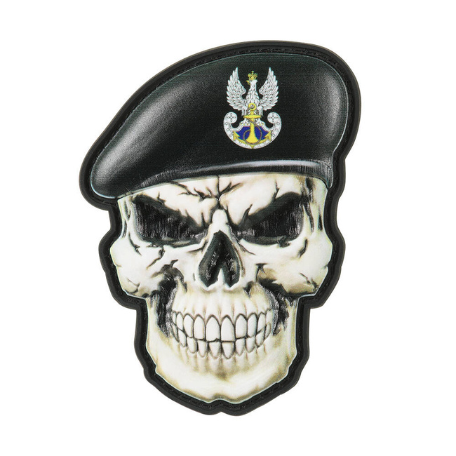 PVC PATCH SKULL WITH BERET POLAND PMW 3D - BLACK - M-TAC