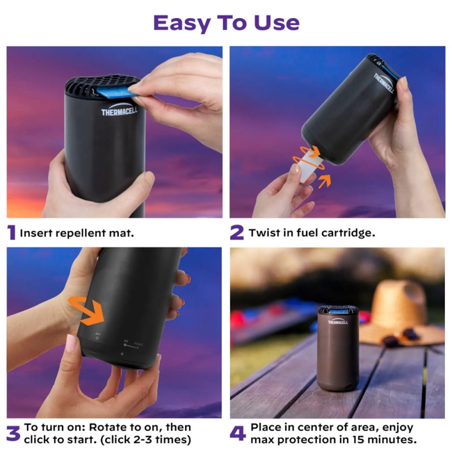 PORTABLE ANTI-MOSQUITO DEVICE - MRPSB HALO MINI PATIO SHIELD - BLACK (GRAPHITE) -THERMACELL